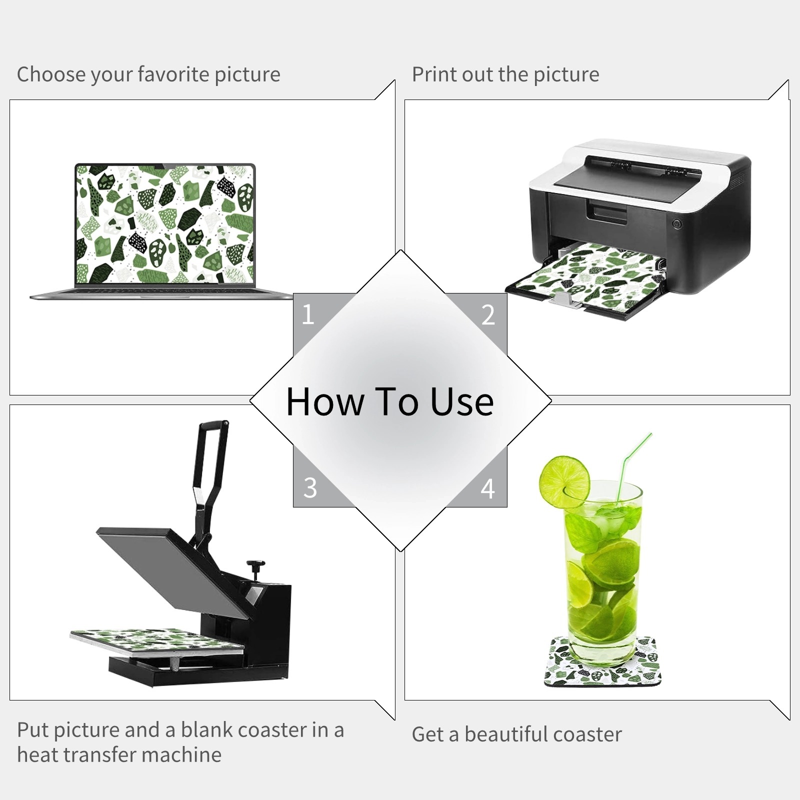 100Pcs Sublimation Coasters Sq - огляд і ціна Coaster Sublimation Blank